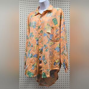 ET Vous Et Vous Long Sleeve Colorful Cartoon Print Snap-Up Shirt